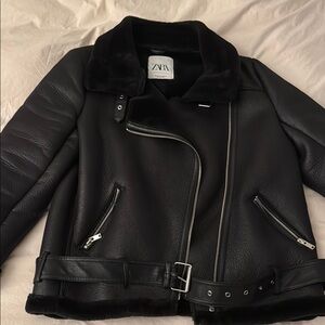 Zara Women's Black Leather Jacket
